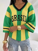 Blusa Tricot Brasil Feminina