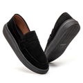 Mocassim Masculino Sola Alta Loafer Derby em Camurça