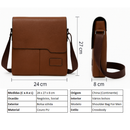 Bolsa de ombro masculina em couro compacta elegante carteiro