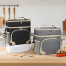 Bolsa térmica dupla camada impermeável cooler marmita lancheira viagem piquenique grande capacidade 29x20x22cm