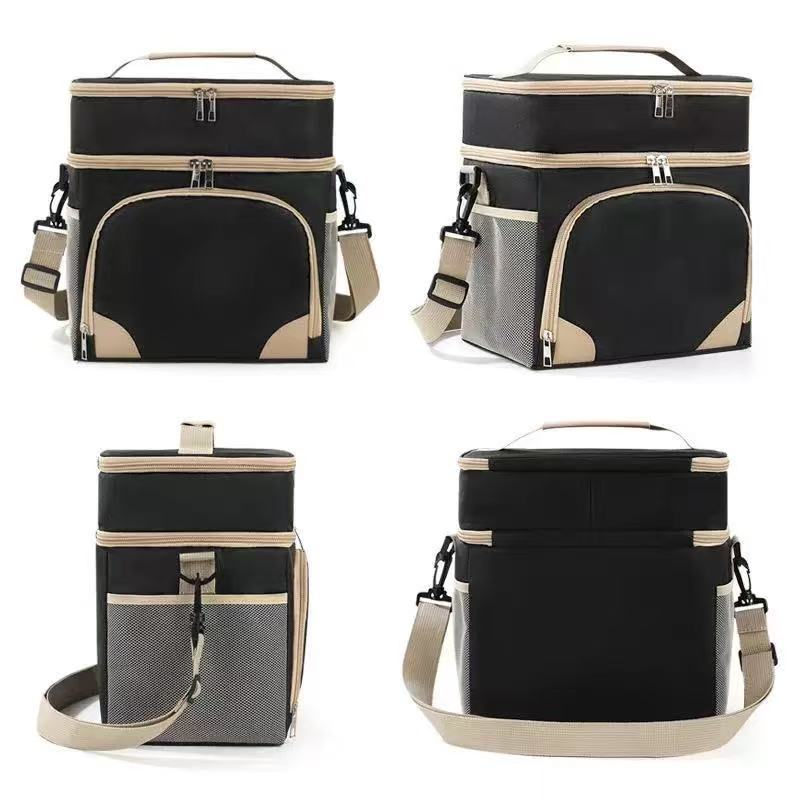 Bolsa térmica dupla camada impermeável cooler marmita lancheira viagem piquenique grande capacidade 29x20x22cm