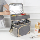 Bolsa térmica dupla camada impermeável cooler marmita lancheira viagem piquenique grande capacidade 29x20x22cm