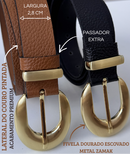 Cinto feminino COURO LEGÍTIMO largura 2,8cm fivela premium