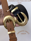 Cinto feminino COURO LEGÍTIMO largura 2,8cm fivela premium
