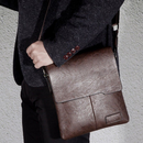 Bolsa de ombro masculina em couro compacta elegante carteiro