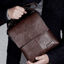 Bolsa de ombro masculina em couro compacta elegante carteiro