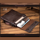 Bolsa de ombro masculina em couro compacta elegante carteiro