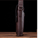 Bolsa de ombro masculina em couro compacta elegante carteiro
