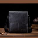Bolsa de ombro masculina em couro compacta elegante carteiro