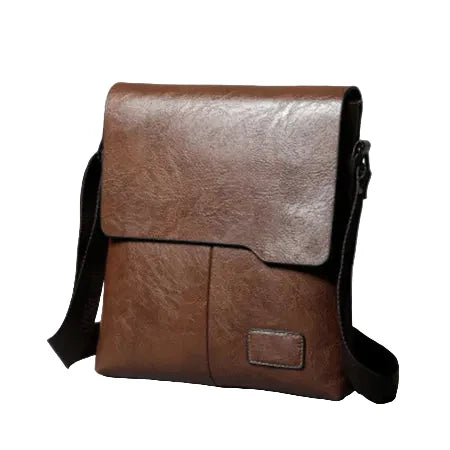 Bolsa de Ombro Masculina Compacta em Couro