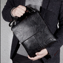 Bolsa de ombro masculina em couro compacta elegante carteiro